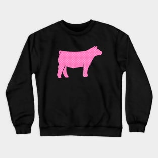 Pink Hearts Show Steer Silhouette  - NOT FOR RESALE WITHOUT PERMISSION Crewneck Sweatshirt